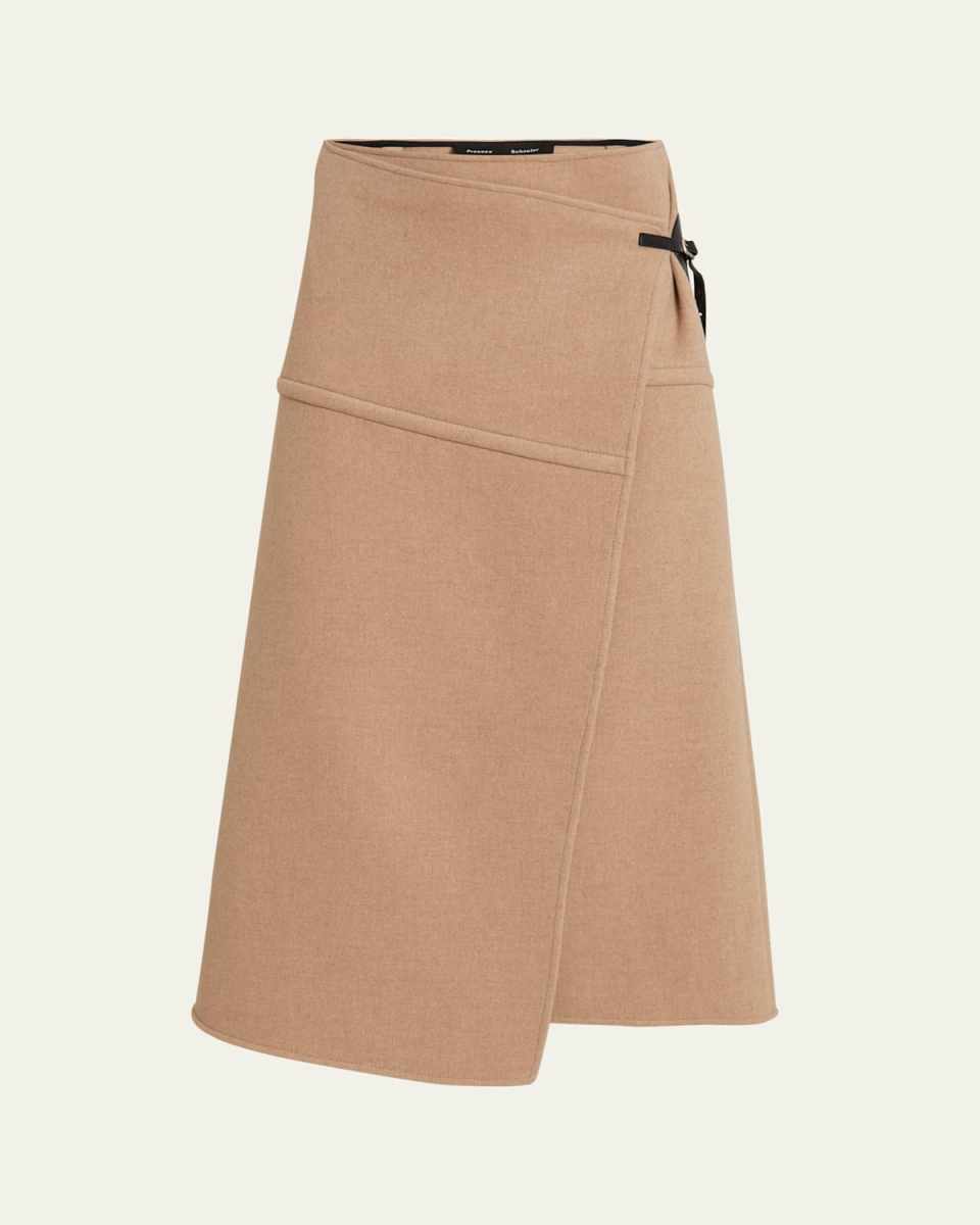 Aida Brushed Melange Wool Skirt